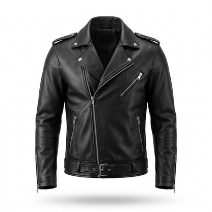 Lederjacken Outlet24 - Ceked | Asymmetrische Gegürtete Lederjacke Unisex