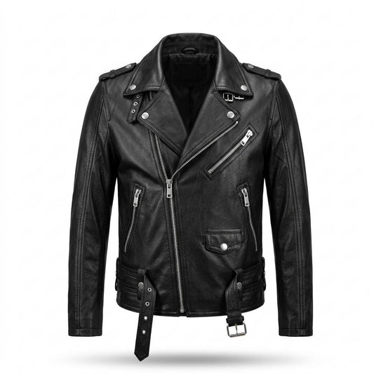 Lederjacken Outlet24 - Sidok | Asymmetrische Taillierte Lederjacke Herren