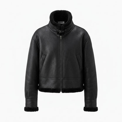 Lederjacken Outlet24 - Yupus | Gefütterte Gekürzte Lederjacke Unisex