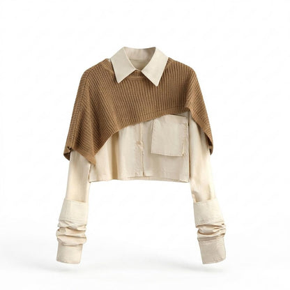 Lederjacken Outlet24 - Norov | Kurzgeschnittener Gerippter Pullover Damen