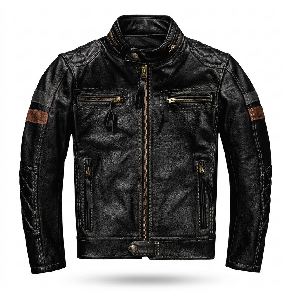 Lederjacken Outlet24 - Kosil | Gesteppte Genarbte Lederjacke Herren