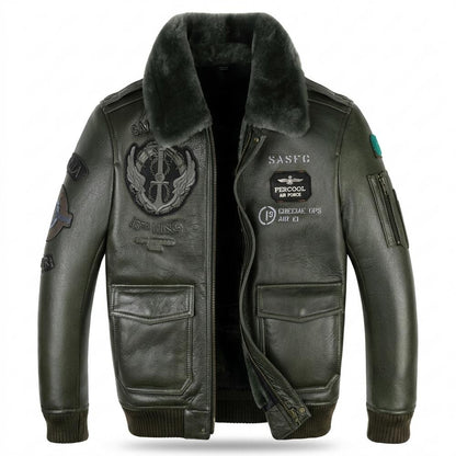 Lederjacken Outlet24 - Aigad | Gefüttert Bestickt Lederjacke Herren