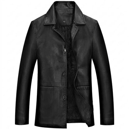 Lederjacken Outlet24 - Sukil | Geknöpft Gefüttert Lederjacke Herren