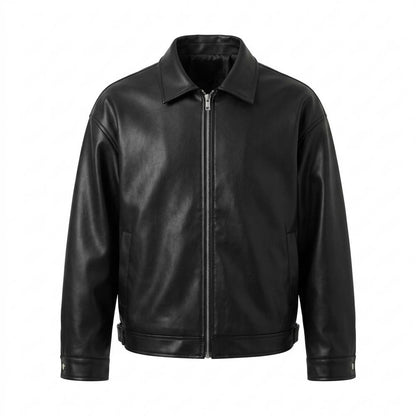 Lederjacken Outlet24 - Corod | Glatte Lockere Lederjacke Unisex