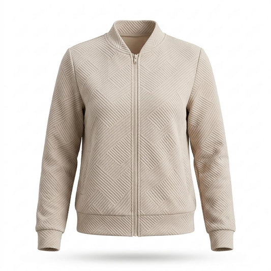 Lederjacken Outlet24 - Yusad | Strukturiert Reißverschluss Jacke Damen
