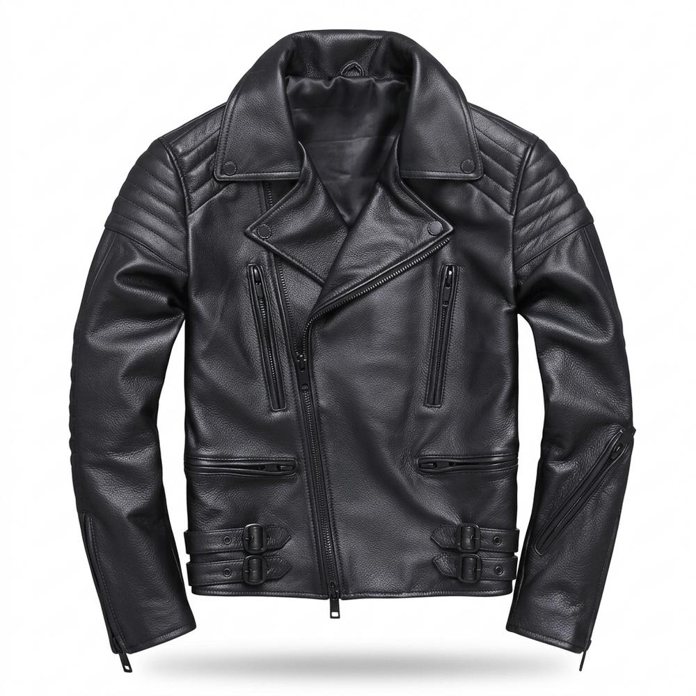 Lederjacken Outlet24 - Lufav | Gesteppt Asymmetrisch Lederjacke Herren