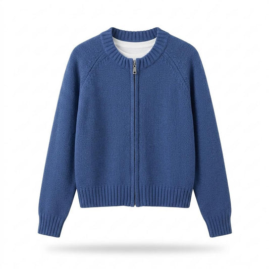 Lederjacken Outlet24 - Vipok | Gezipte Gestrickte Strickjacke Damen