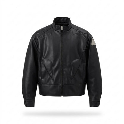 Lederjacken Outlet24 - Domav | Applizierte Oversized Lederjacke Herren