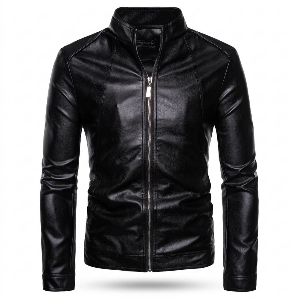Lederjacken Outlet24 - Renov | Hochschließende Taillierte Lederjacke Herren