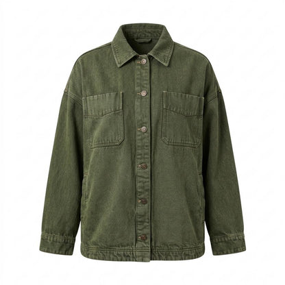 Lederjacken Outlet24 - Suvin | Kastig Geschnittene Baumwoll Jacke Damen