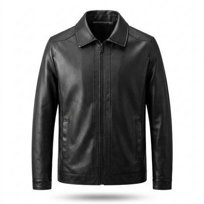 Lederjacken Outlet24 - Eewer | Gerade Geschnittene Gekörnte Lederjacke Herren