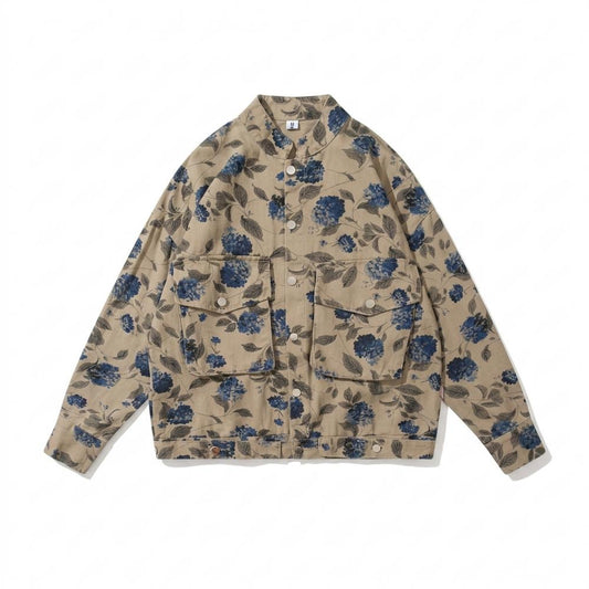 Lederjacken Outlet24 - Cimun | Geblümt Geknöpft Jacke Unisex