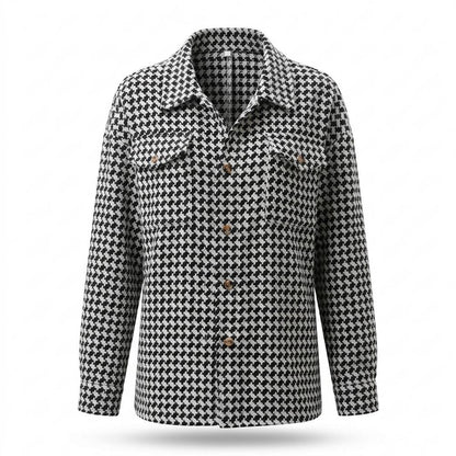 Lederjacken Outlet24 - Cogem | Gemusterte Geknöpfte Jacke Damen