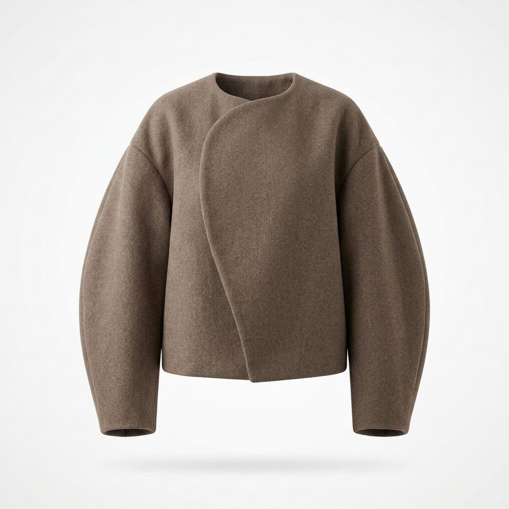 Lederjacken Outlet24 - Zoler | Kragenlos Kurzgeschnitten Jacke Damen