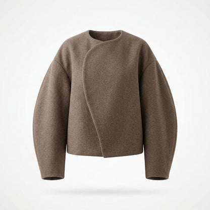 Lederjacken Outlet24 - Zoler | Kragenlos Kurzgeschnitten Jacke Damen