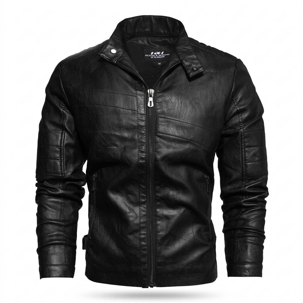 Lederjacken Outlet24 - Vekin | Tailliert Gesteppt Lederjacke Herren