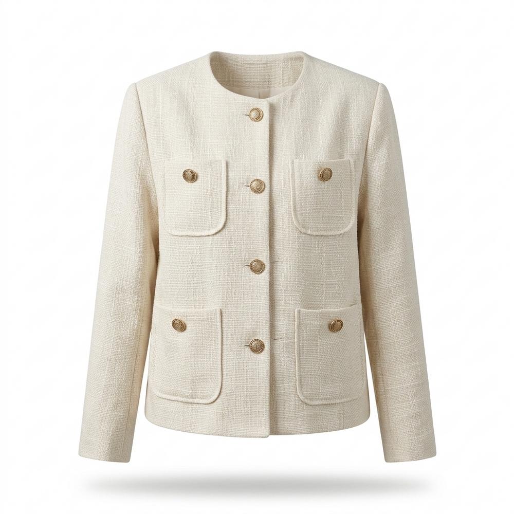 Lederjacken Outlet24 - Cifid | Strukturiert Kragenlos Jacke Damen