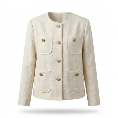 Lederjacken Outlet24 - Cifid | Strukturiert Kragenlos Jacke Damen