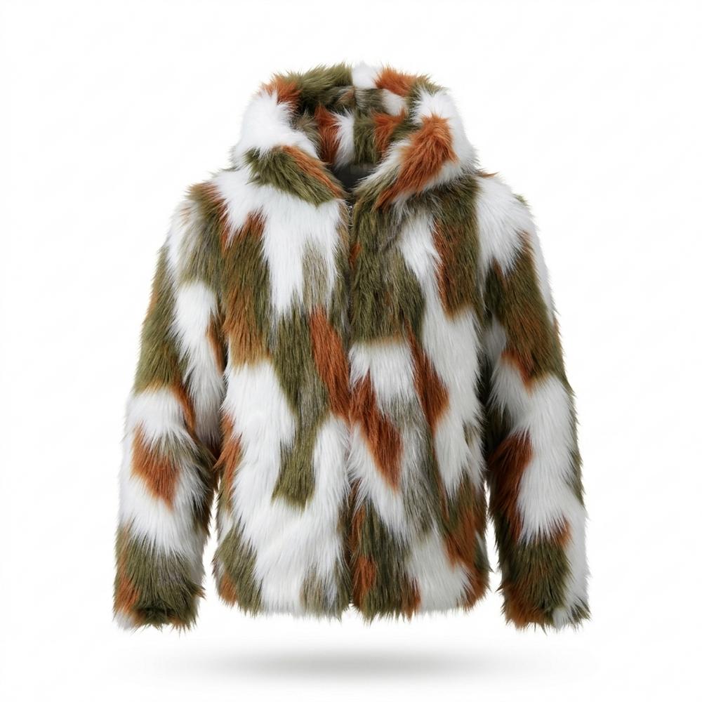 Lederjacken Outlet24 - Coler | Mehrfarbige Zottelige Jacke Herren
