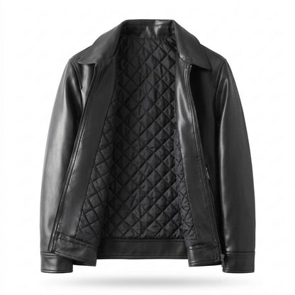 Lederjacken Outlet24 - Lisuk | Glatte Gefütterte Lederjacke Herren