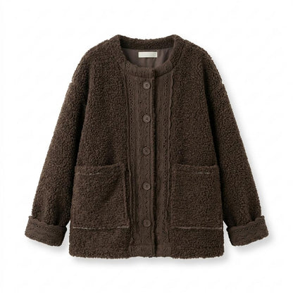 Lederjacken Outlet24 - Lubok | Strukturiert Kragenlos Jacke Damen