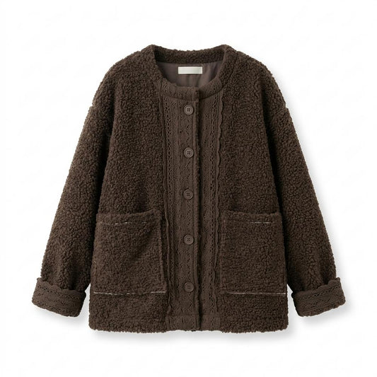 Lederjacken Outlet24 - Lubok | Strukturiert Kragenlos Jacke Damen