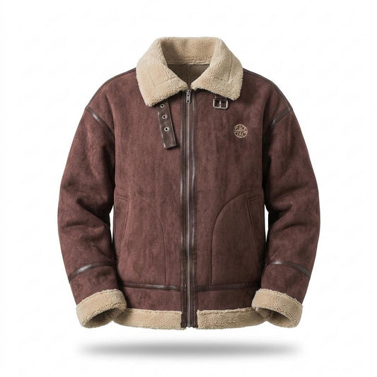 Lederjacken Outlet24 - Zilel | Gefütterte Kurze Wildleder-Jacke Unisex