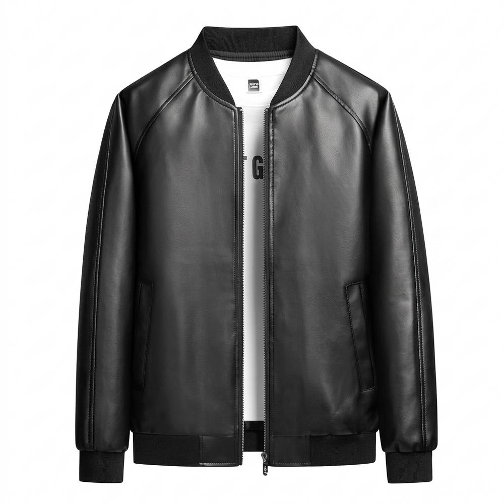 Lederjacken Outlet24 - Cogiv | Glatte Gefütterte Lederjacke Herren