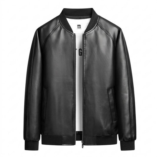 Lederjacken Outlet24 - Cogiv | Glatte Gefütterte Lederjacke Herren