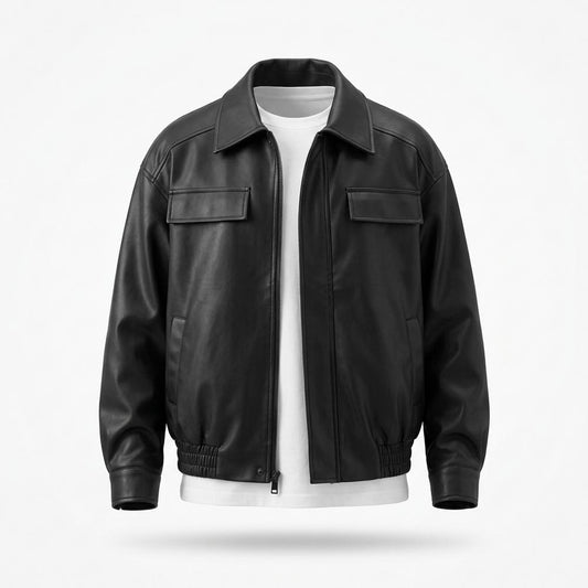 Lederjacken Outlet24 - Eofuv | Locker Geschnittene Lederjacke Herren