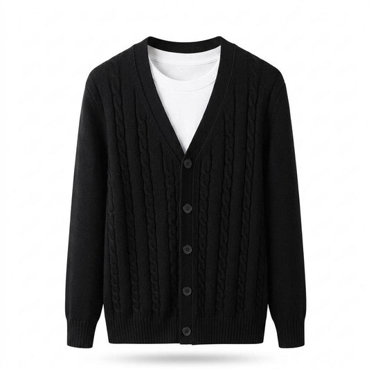 Lederjacken Outlet24 - Zabat | Strukturierter Langärmliger Cardigan Herren