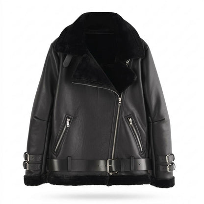 Lederjacken Outlet24 - Vuwit | Gefüttert Asymmetrisch Lederjacke Unisex