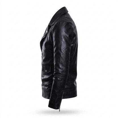 Lederjacken Outlet24 - Yotak | Asymmetrisch Tailliert Lederjacke Herren