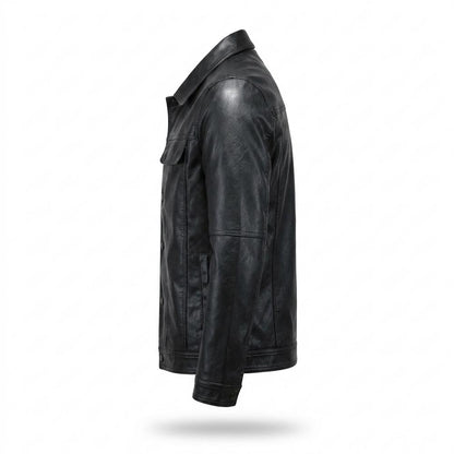 Lederjacken Outlet24 - Rezem | Geknöpft Tailliert Lederjacke Herren
