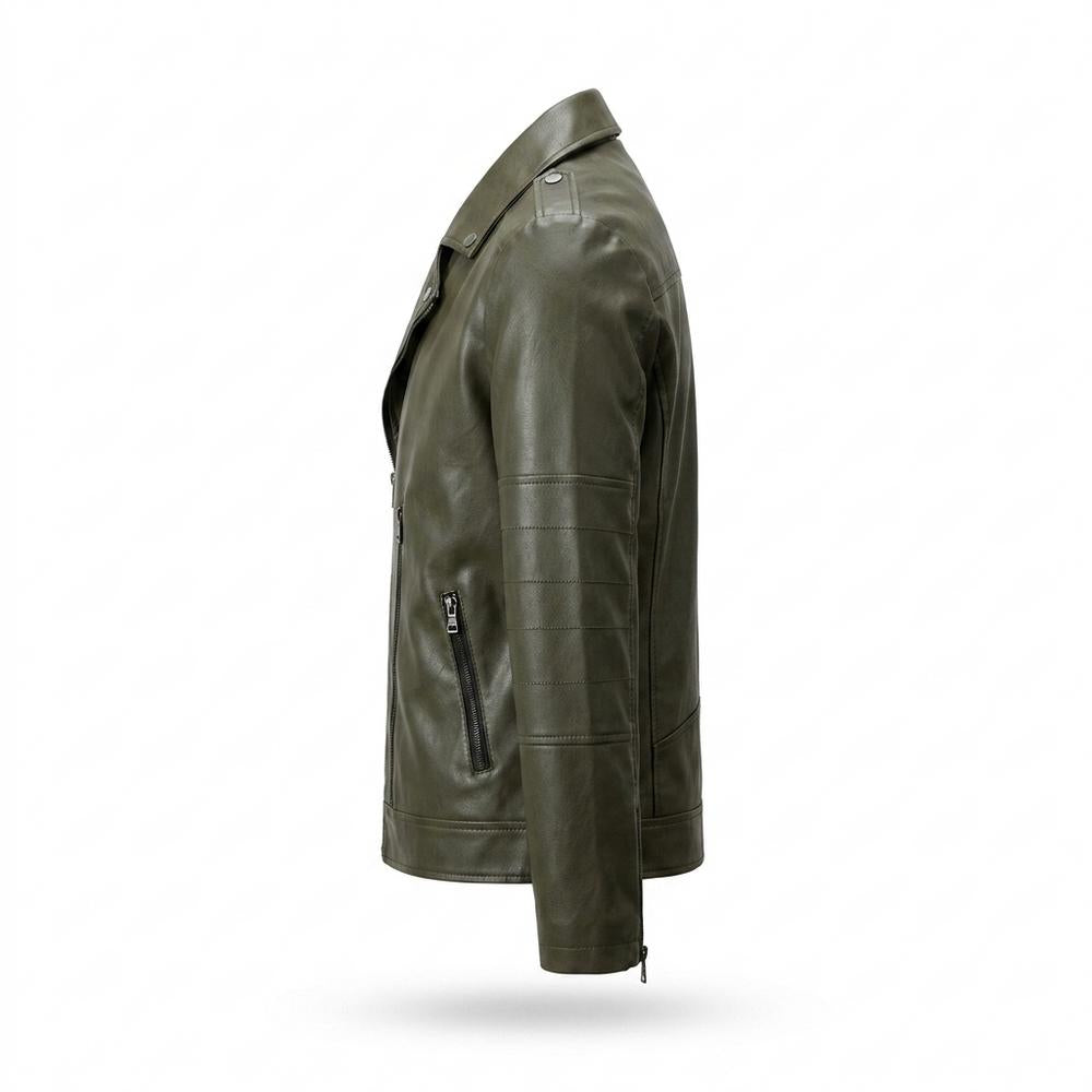Lederjacken Outlet24 - Vomel | Asymmetrisch Tailliert Lederjacke Herren