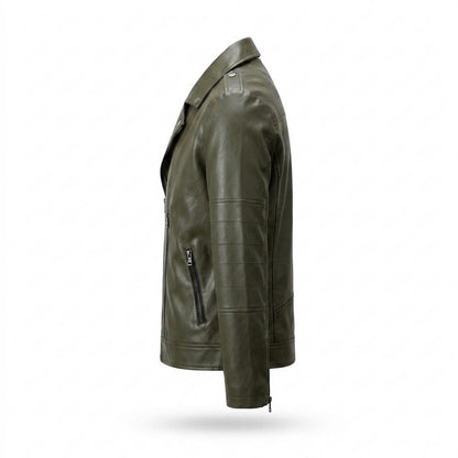 Lederjacken Outlet24 - Vomel | Asymmetrisch Tailliert Lederjacke Herren