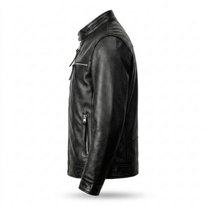 Lederjacken Outlet24 - Vibar | Gekörnte Gefütterte Lederjacke Herren