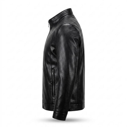 Lederjacken Outlet24 - Kemor | Stehkragen Gefüttert Lederjacke Herren