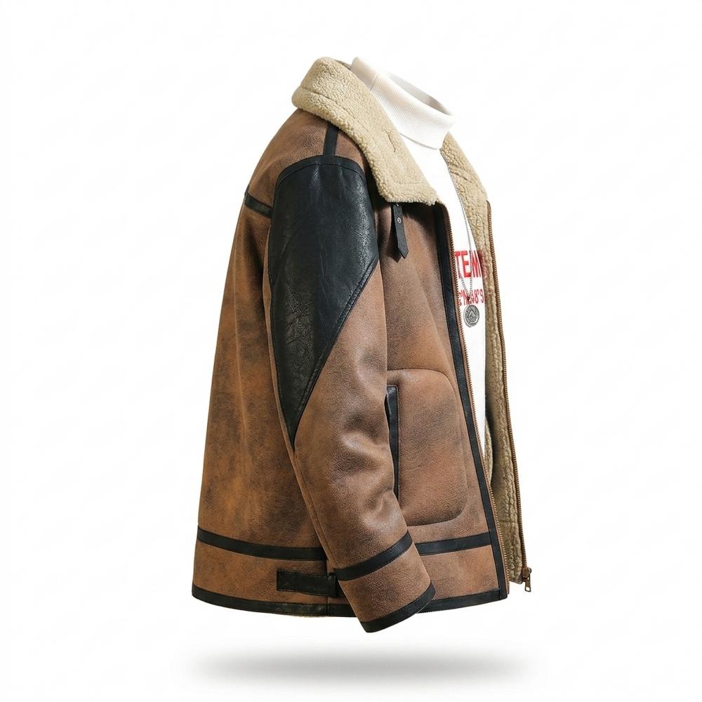 Lederjacken Outlet24 - Vewid | Gefüttert Zweifarbig Lederjacke Herren