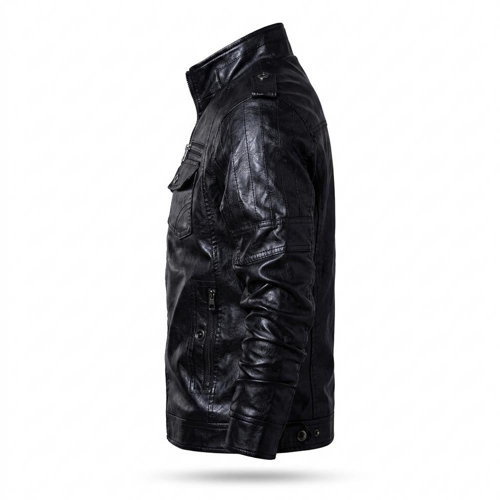 Lederjacken Outlet24 - Tubol | Gefüttert Reißverschluss Lederjacke Herren