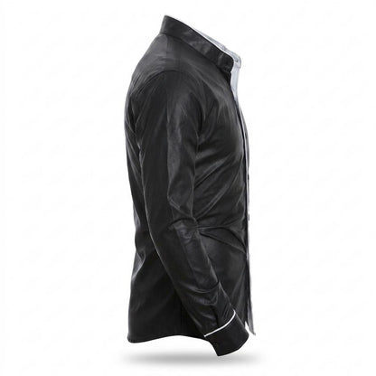 Lederjacken Outlet24 - Eavis | Tailliert Gepaspelt Lederjacke Herren