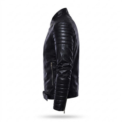 Lederjacken Outlet24 - Zutat | Asymmetrisch Gesteppt Lederjacke Herren