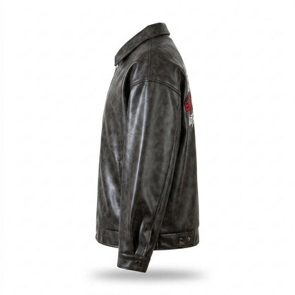 Lederjacken Outlet24 - Dezet | Gerade Geschnittene Strukturierte Lederjacke Unisex