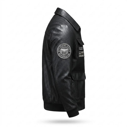 Lederjacken Outlet24 - Comon | Appliziert Strukturiert Lederjacke Herren