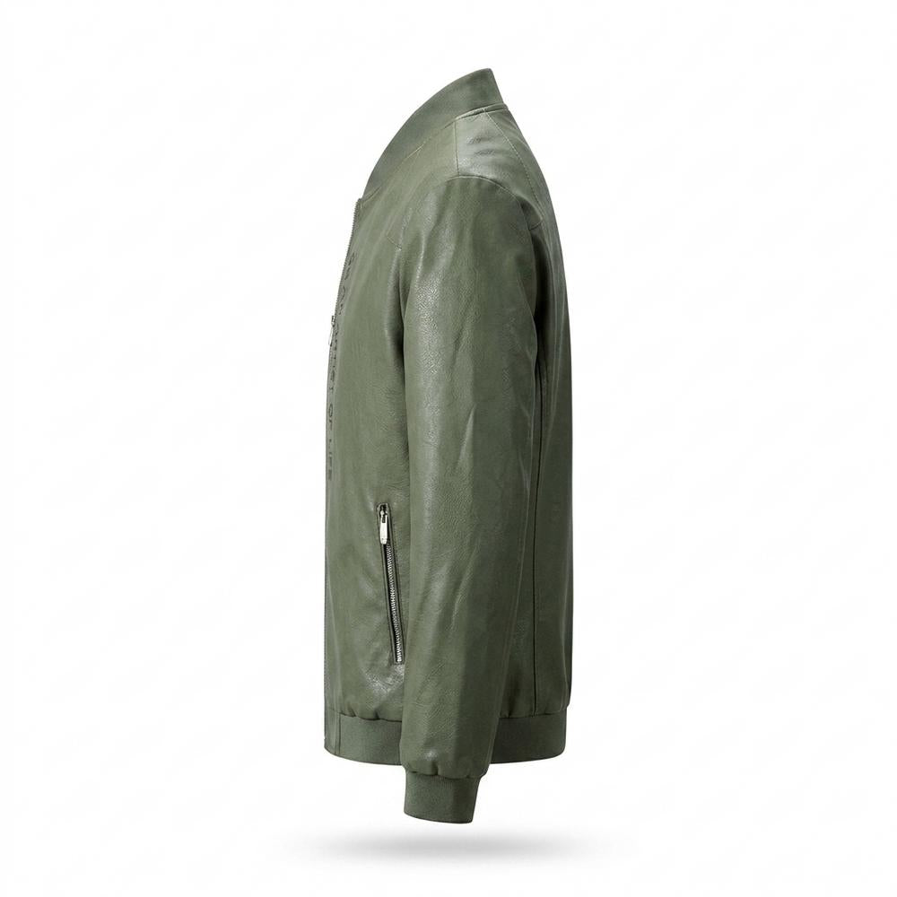 Lederjacken Outlet24 - Devut | Reißverschluss Gefütterte Lederjacke Herren