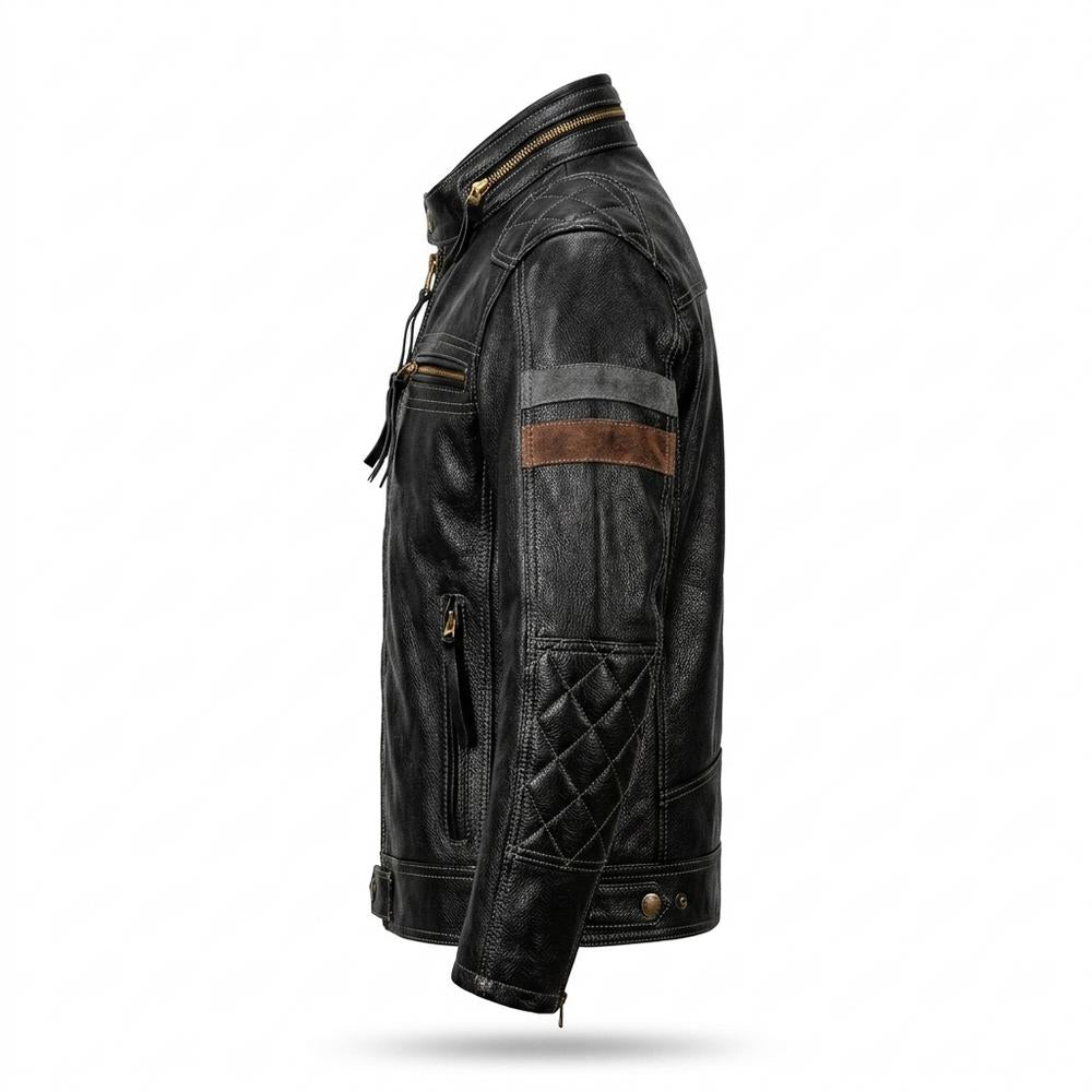 Lederjacken Outlet24 - Kosil | Gesteppte Genarbte Lederjacke Herren