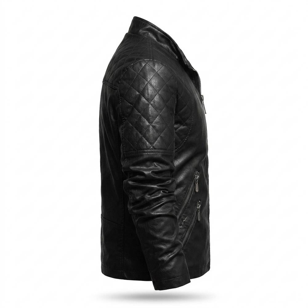 Lederjacken Outlet24 - Eobem | Gesteppt Tailliert Lederjacke Herren