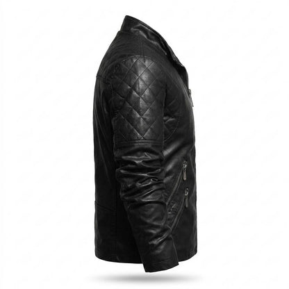 Lederjacken Outlet24 - Eobem | Gesteppt Tailliert Lederjacke Herren