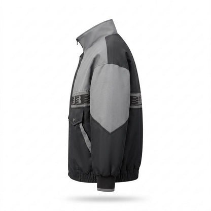 Lederjacken Outlet24 - Yegik | Zweifarbige Hochgeschlossene Jacke Unisex