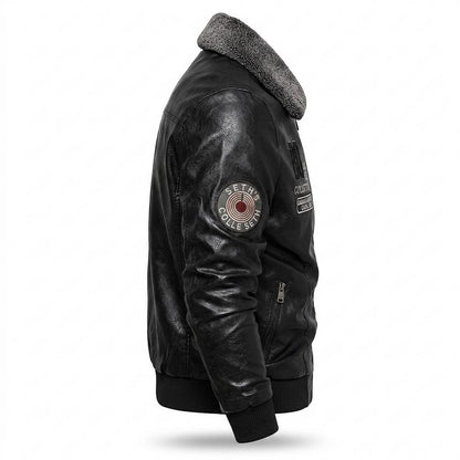 Lederjacken Outlet24 - Cegek | Gefüttert Bestickt Lederjacke Herren